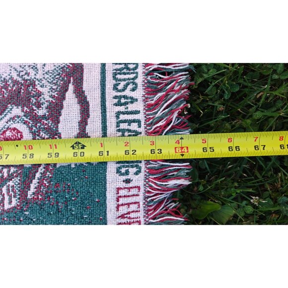 Vintage Twelve Days Of Christmas Woven Tapestry Fringe Throw Blanket - Picture 7 of 8